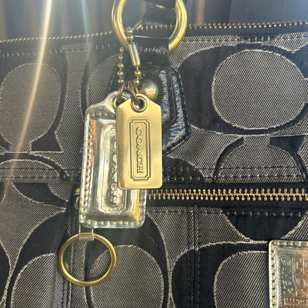 COACH Poppy Large Metallic Outline Signature Glam Tote~2011 $498 Style 17890 (No - Picture 3 of 8